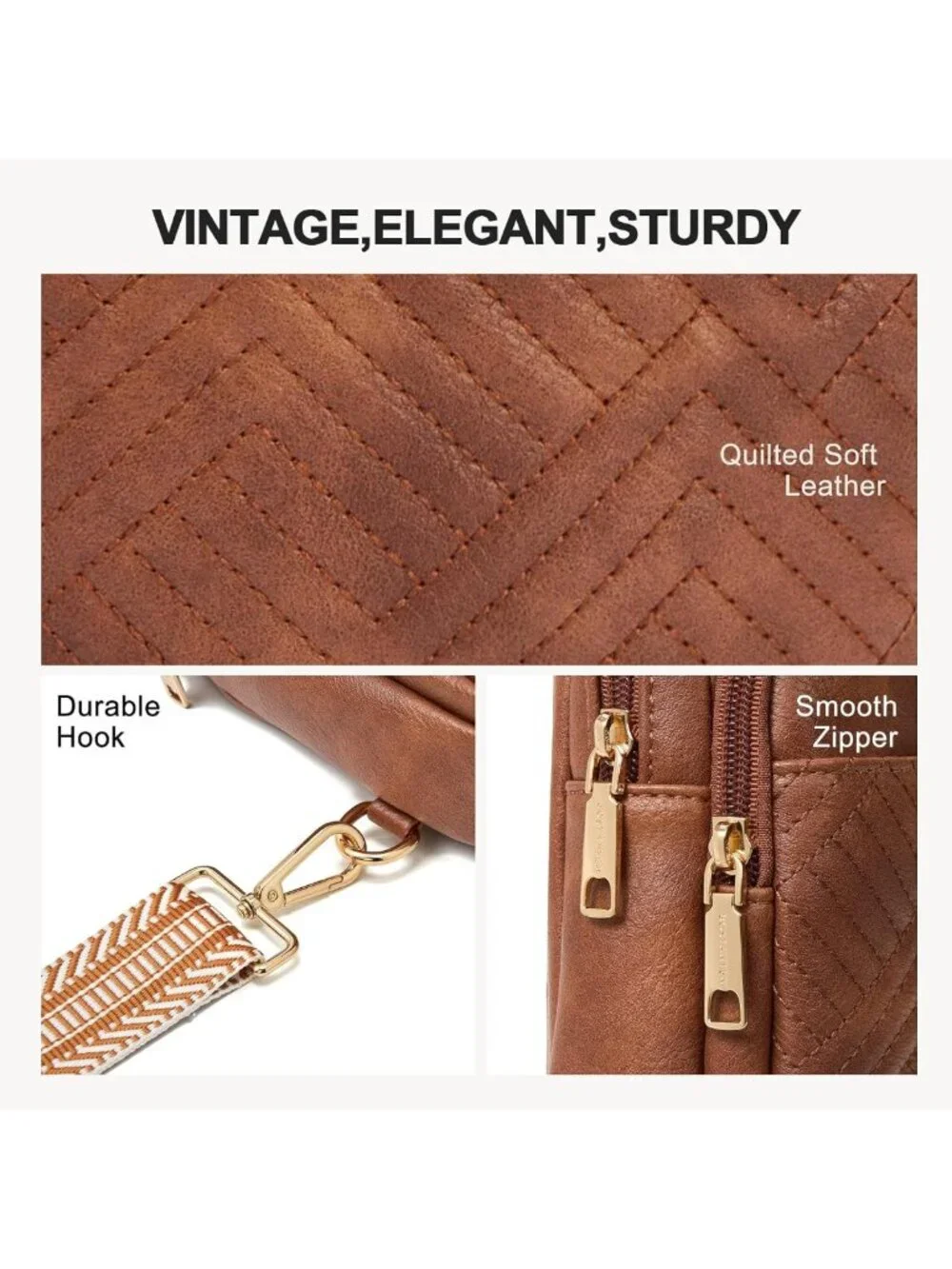Quilted Crossbody Sling Bag for Women | Adjustable Strap, Multi Pockets, Cute